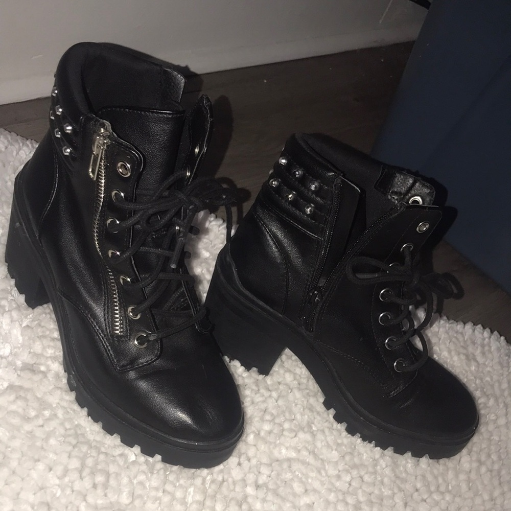 Black Studded Ankle Boots